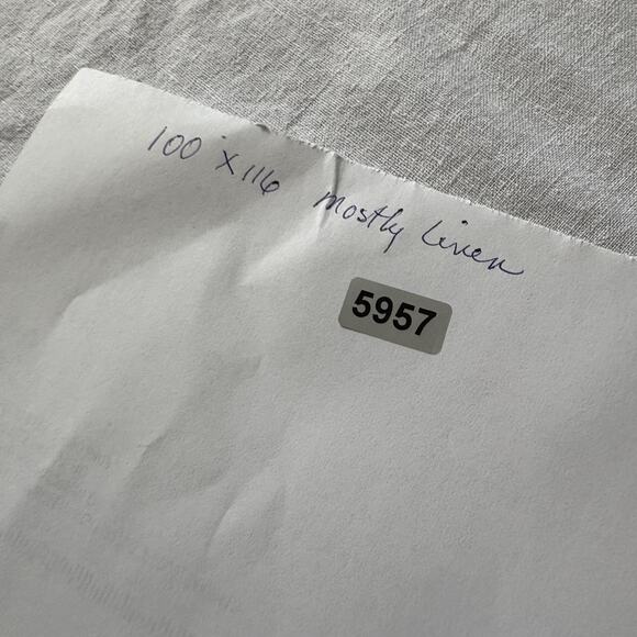 Linen Blend Hemstitch Tablecloth Rectangular 100x116 White Large Long - Picture 5 of 5